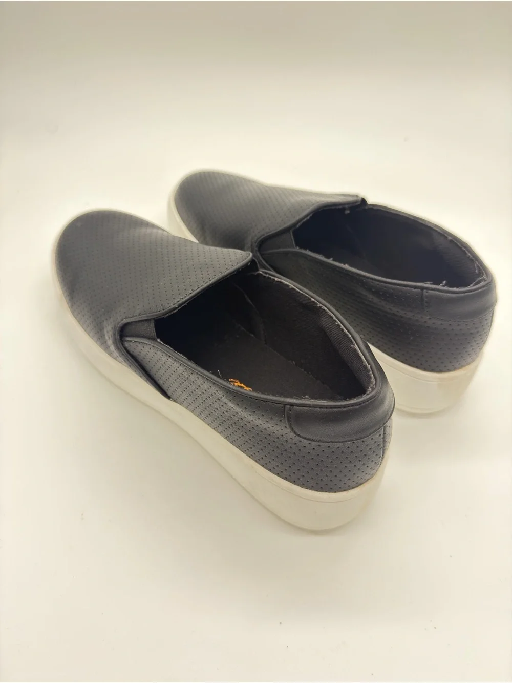 Matisse Black Perforated Slip-On Sneakers with White Sole